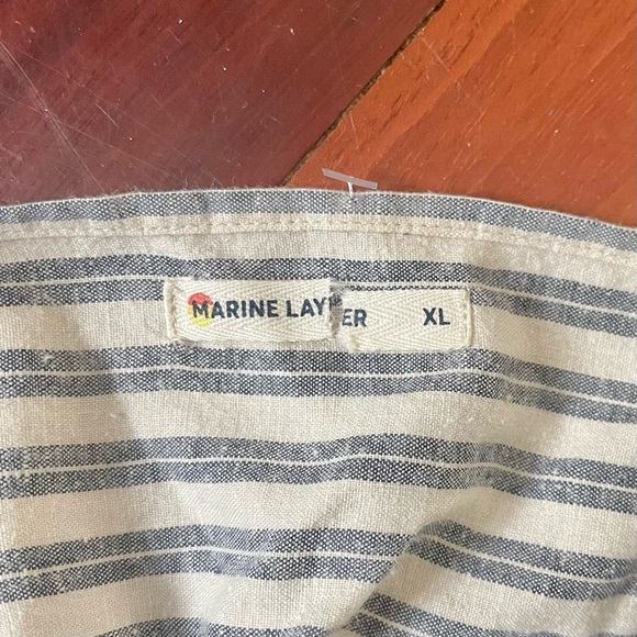 Marine Layer Stella Stripe Top Blouse Size XL Hemp Tencel Summer Lightweight - Picture 11 of 12